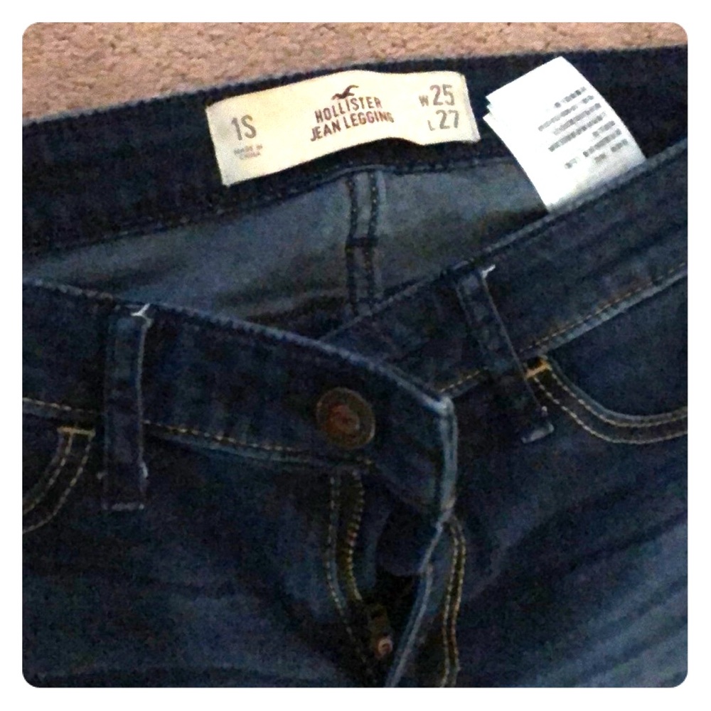 Dark blue jean leggings